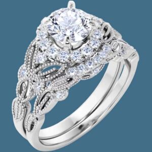 Elegant diamond stack wedding Ring sz 6